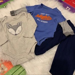 Baby Boys 6M Lot of 3 Chick Pea Carter’s Onesies